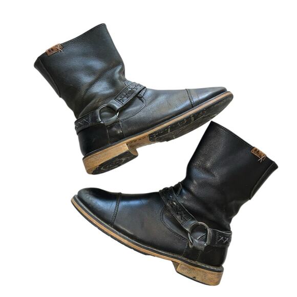 Harley-Davidson Mens 9 Constrictor Black Leather Motorcycle Boots Zip D95276 - Picture 1 of 6